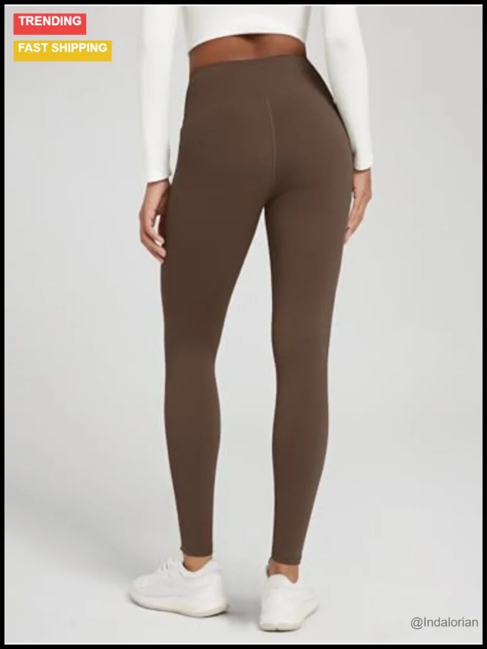 Thermal Bonded Fleece Lined Leggings High Waisted Yoga Pants with Pockets